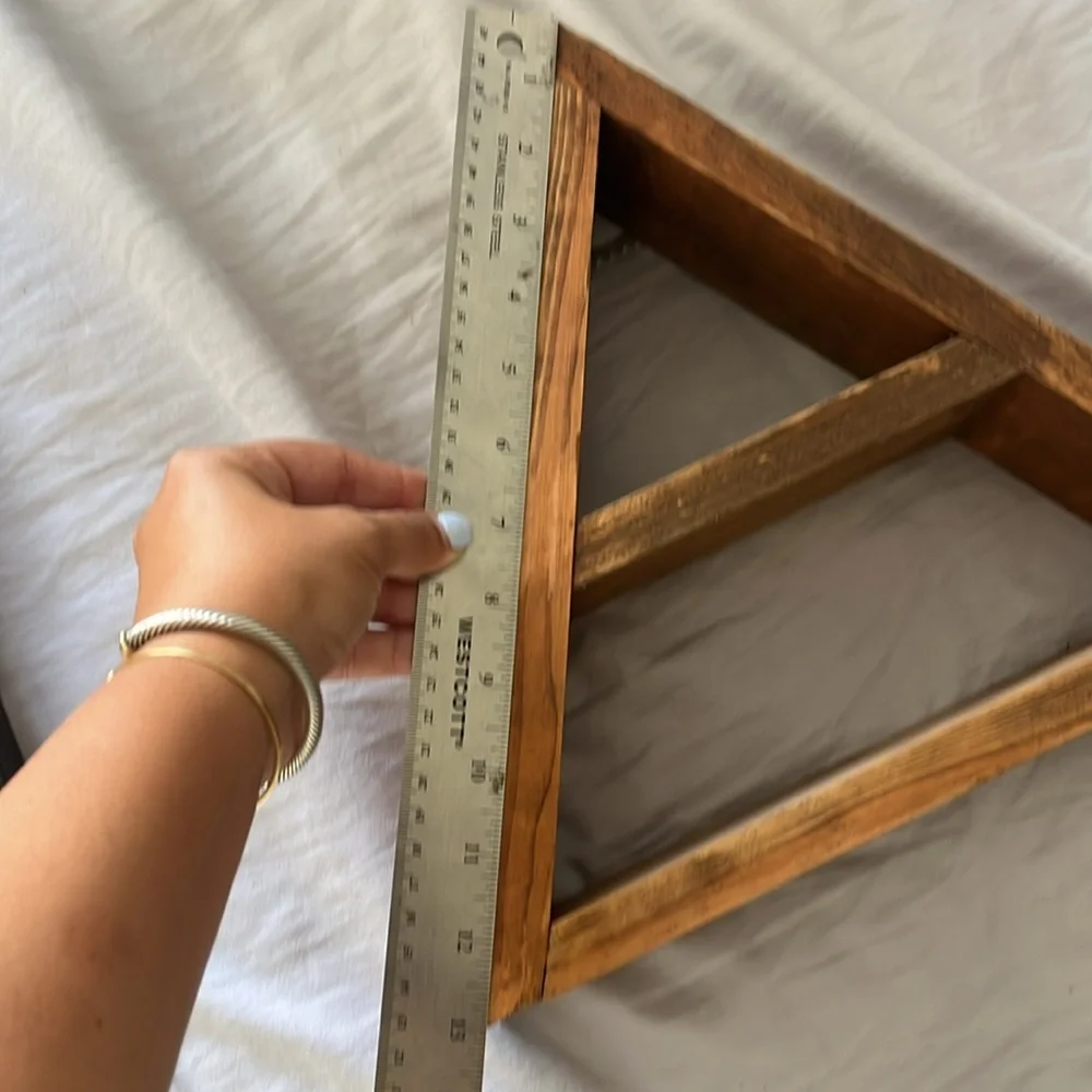 Handmade wooden triangle wall shelf